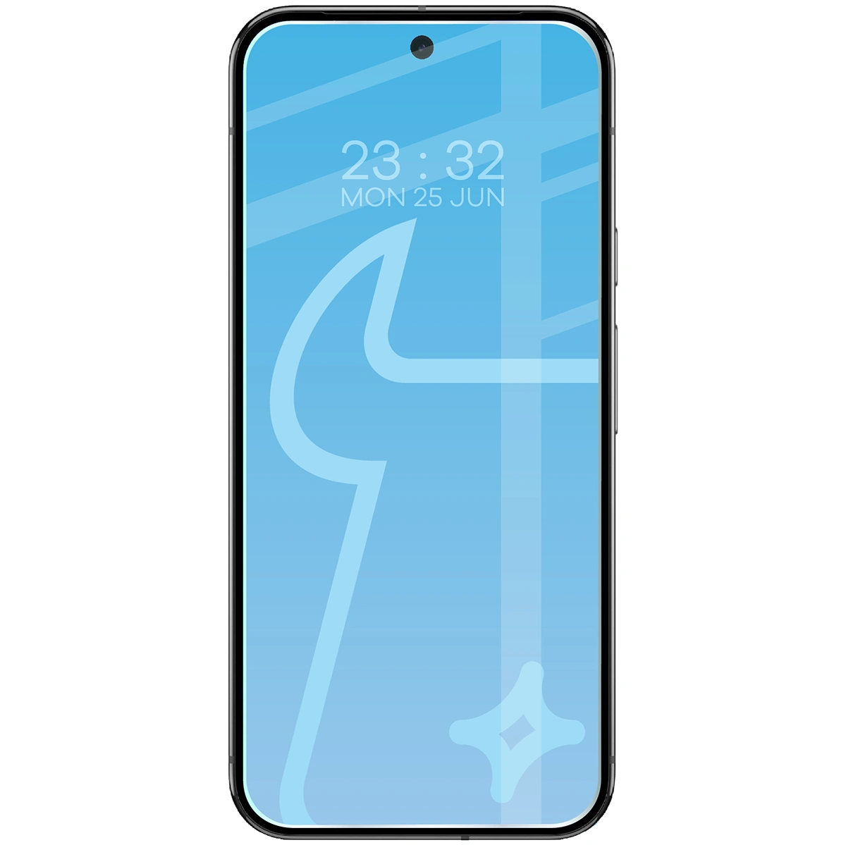 Wizualizacja na telefonie z nałożonym szkłem hartowanym Bizon Glass Clear
